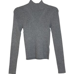 NWT Steve Madden, Small Silver And Gray Dressy Glittery Long Sleeve Turtleneck